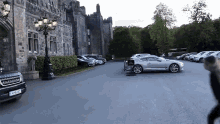 a range rover is parked in a parking lot