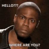 a man making a funny face with the words hello where are you written below him