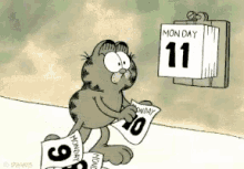 Monday Garfield GIF - Monday Garfield Calendar GIFs