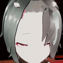 a drawing of a girl with a white face