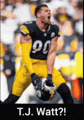 a picture of a football player with the caption t.j. watt on the bottom