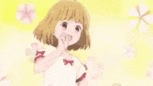 a little girl is flying through the air with her arms outstretched in a cartoon .