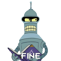Fine Bender Sticker - Fine Bender Futurama Stickers