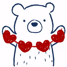 white bear heart love decoration