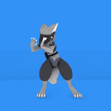 a 3d rendering of a furry character dancing