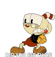 Did You See That Cuphead Sticker - Did You See That Cuphead The Cuphead Show Stickers