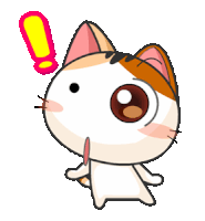 a cartoon cat with a surprised look on its face