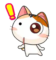 a cartoon cat with a surprised look on its face