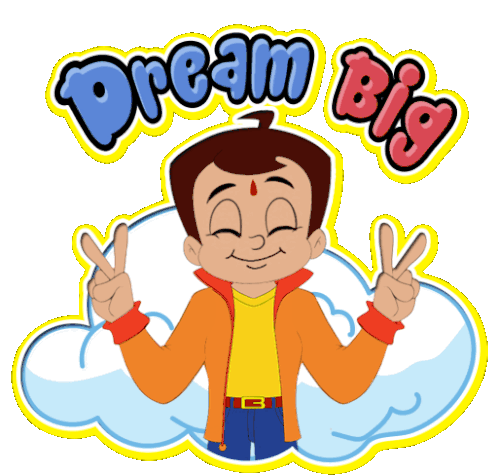 Dream Big Chhota Bheem Sticker - Dream Big Chhota Bheem Bada Socho -  Discover & Share GIFs