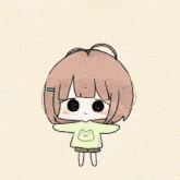 a drawing of a girl with a frog shirt on