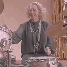 Drummer Grandma GIF