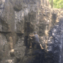 Rock Climing Waterfall GIF - Rock Climing Waterfall Adventure Life GIFs