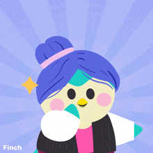 an illustration of a girl with a bun and the words young forever behind her