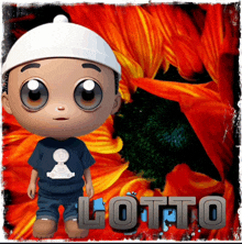 a cartoon character with the name lotto on the bottom right