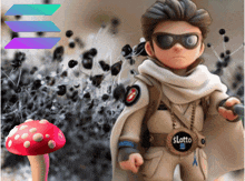 a cartoon character with sunglasses and a medal that says lotto