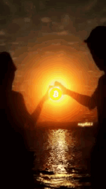 bitcoin sunrise love ocean water