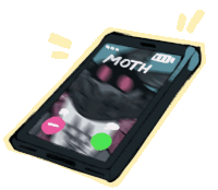a phone that says moth on the screen is being called