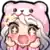 a cartoon girl wearing a pink teddy bear hat and a sweater .