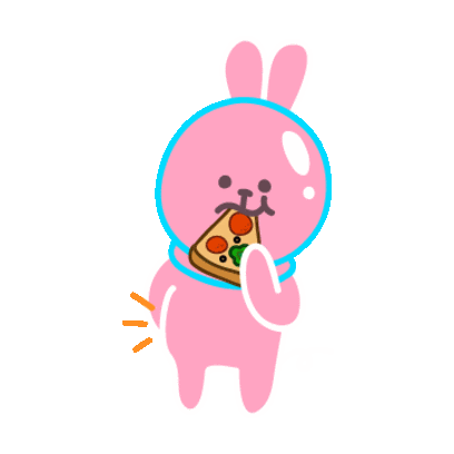 Pink Rabbit Sticker - Pink Rabbit Pizza Stickers