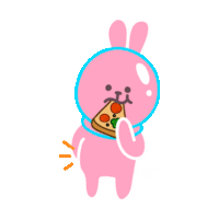 Pink Rabbit Sticker - Pink Rabbit Pizza Stickers