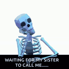 happy birthday sister call skeleton