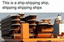 a large ship is floating on top of a large body of water .
