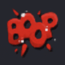 a blurred image of a red bop sign on a black background