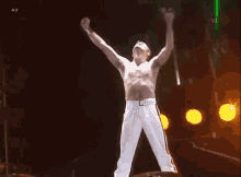 Freddie Mercury Concert GIF - Freddie Mercury Concert Hands Up GIFs
