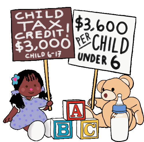 Child Tax Credit 3000 Sticker - Child Tax Credit 3000 3600per Child Under6 Stickers