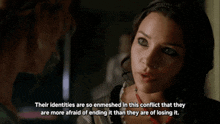 a woman says that their identities are so enmeshed in the conflict that they are more afraid of ending it