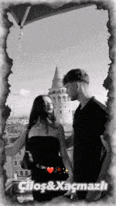 a black and white photo of a man and a woman with cilos & kacmazli written in the corner