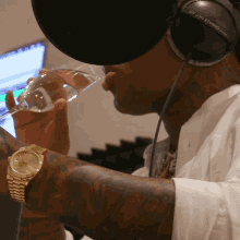 Drinking Water Kevin Gates GIF - Drinking Water Kevin Gates Cartel Swag Song GIFs