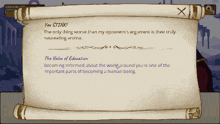 a scroll that says ' you stink ' at the top of it