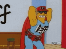 Duffman GIF - The Simpsons Duff Man Thrusting GIFs