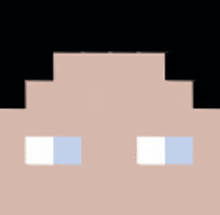 a pixel art of a person 's face with blue and white squares on it 's eyes .
