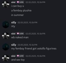 a screenshot of a text message between vivi and silly
