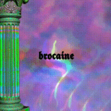 the word brocaine is on a purple background