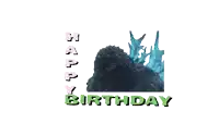 a happy birthday card with a picture of a monster and the words happy birthday