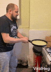 A Guy Failed To Flip A Frying Pan Viralhog GIF - A Guy Failed To Flip A Frying Pan Viralhog A Frying Pan Broke When The Guy Wanted To Flip The Food GIFs