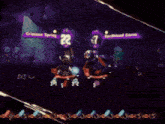 a video game with a purple sign that says crimson spring