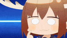 a cartoon drawing of a girl with antlers on her head making a funny face