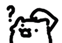 a black and white drawing of a person with a question mark on their head .