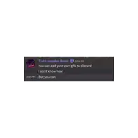a screenshot of a discord channel with a purple icon and a purple text box .