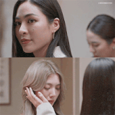 two women are looking at each other with the caption lingermgifss