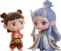 a boy and a girl are standing next to each other and one has a red circle on his forehead