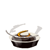 a cartoon illustration of a bowl of food with a letter c on it