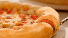 Pizza Hut Hot Dog Stuffed Crust Pizza GIF - Pizza Hut Hot Dog Stuffed Crust Pizza Pizza Hut Canada GIFs