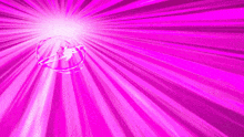 a purple background with a circle in the middle and rays coming out of it