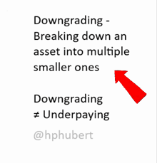 an arrow points to the word downgrading