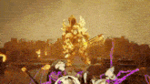 a computer generated image of a robot holding a sword and a sword .